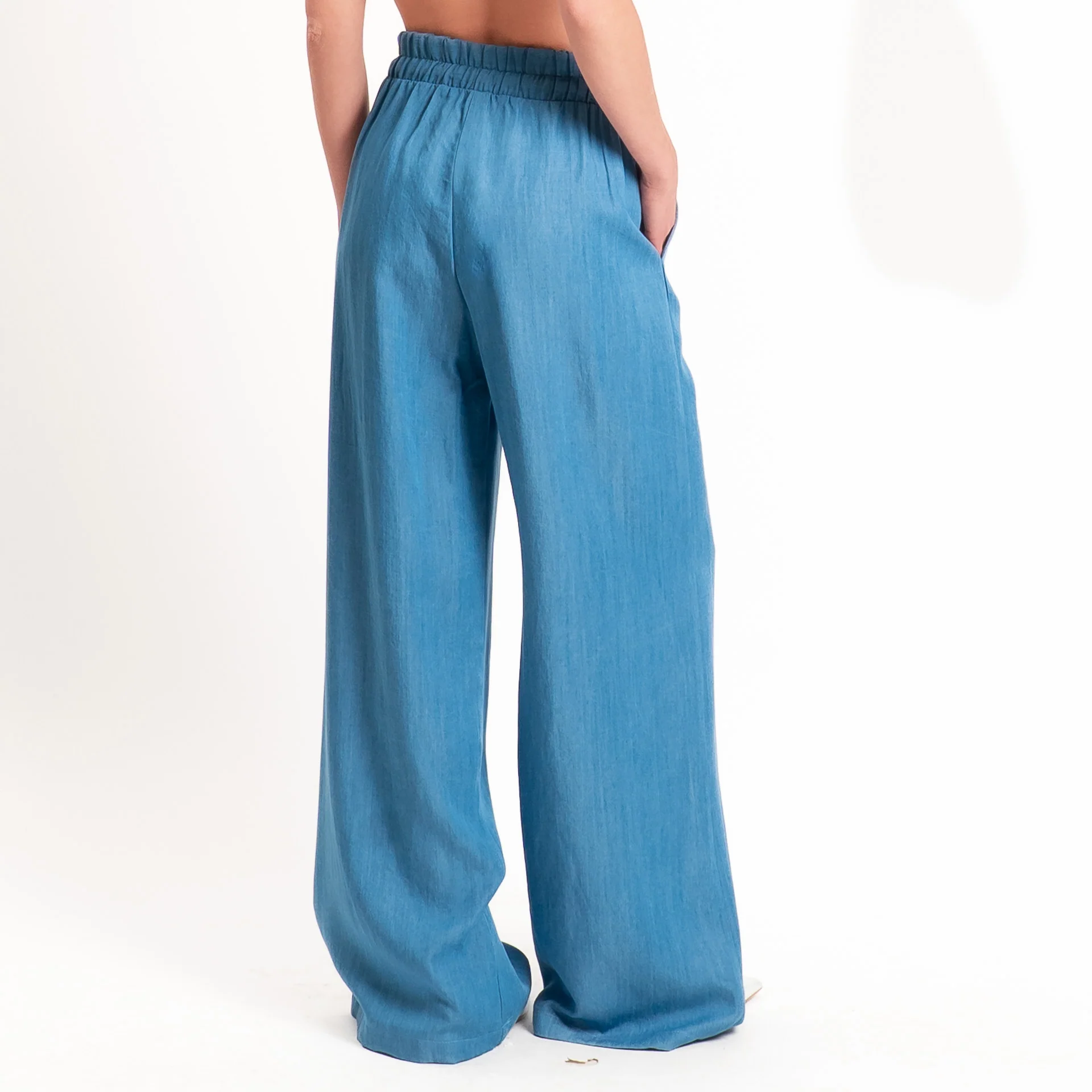 Motel-Pantalone chambray con coulisse - denim - Image 4