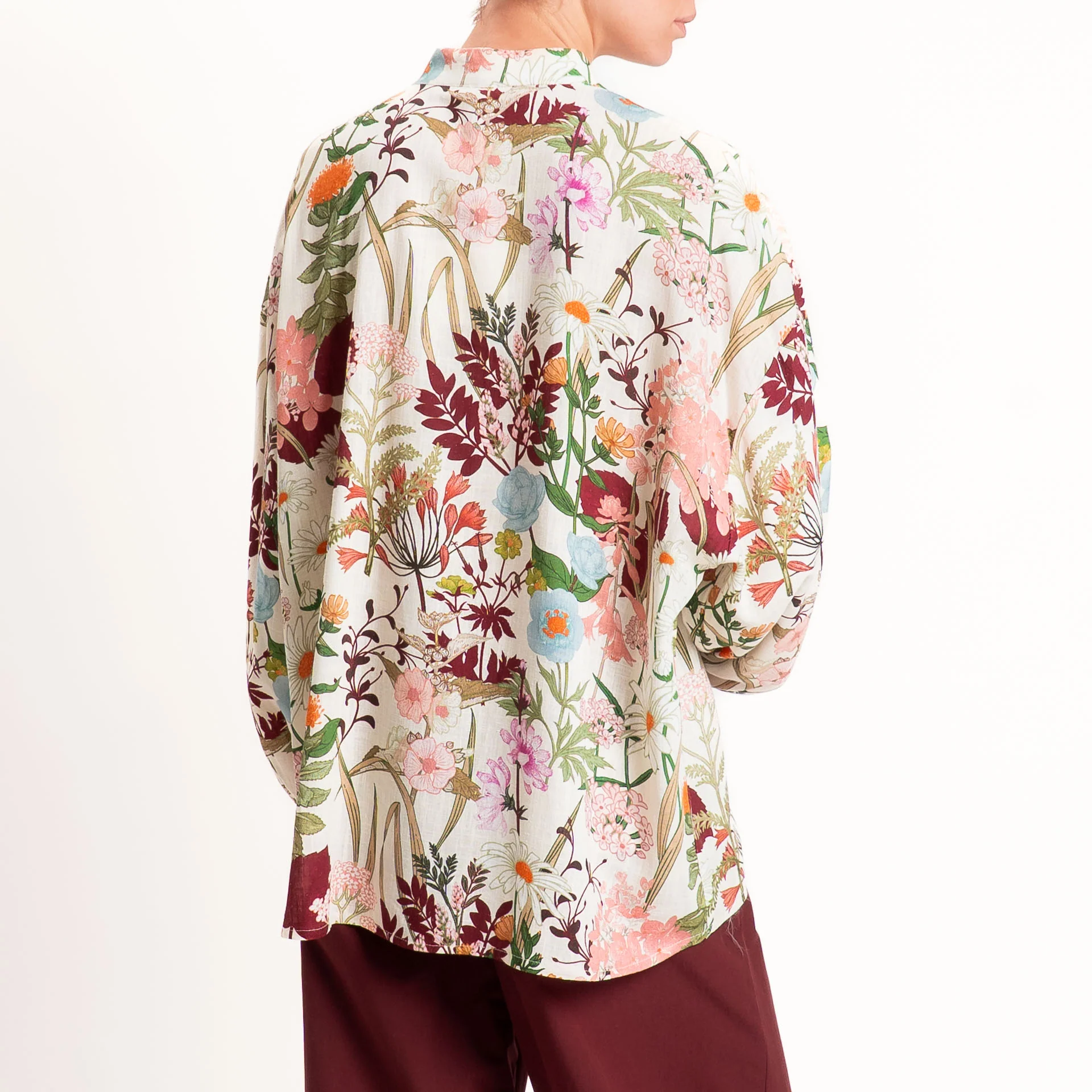 Tensione in-Camicia misto lino fantasia floreale - burro/india/rosa - Image 3