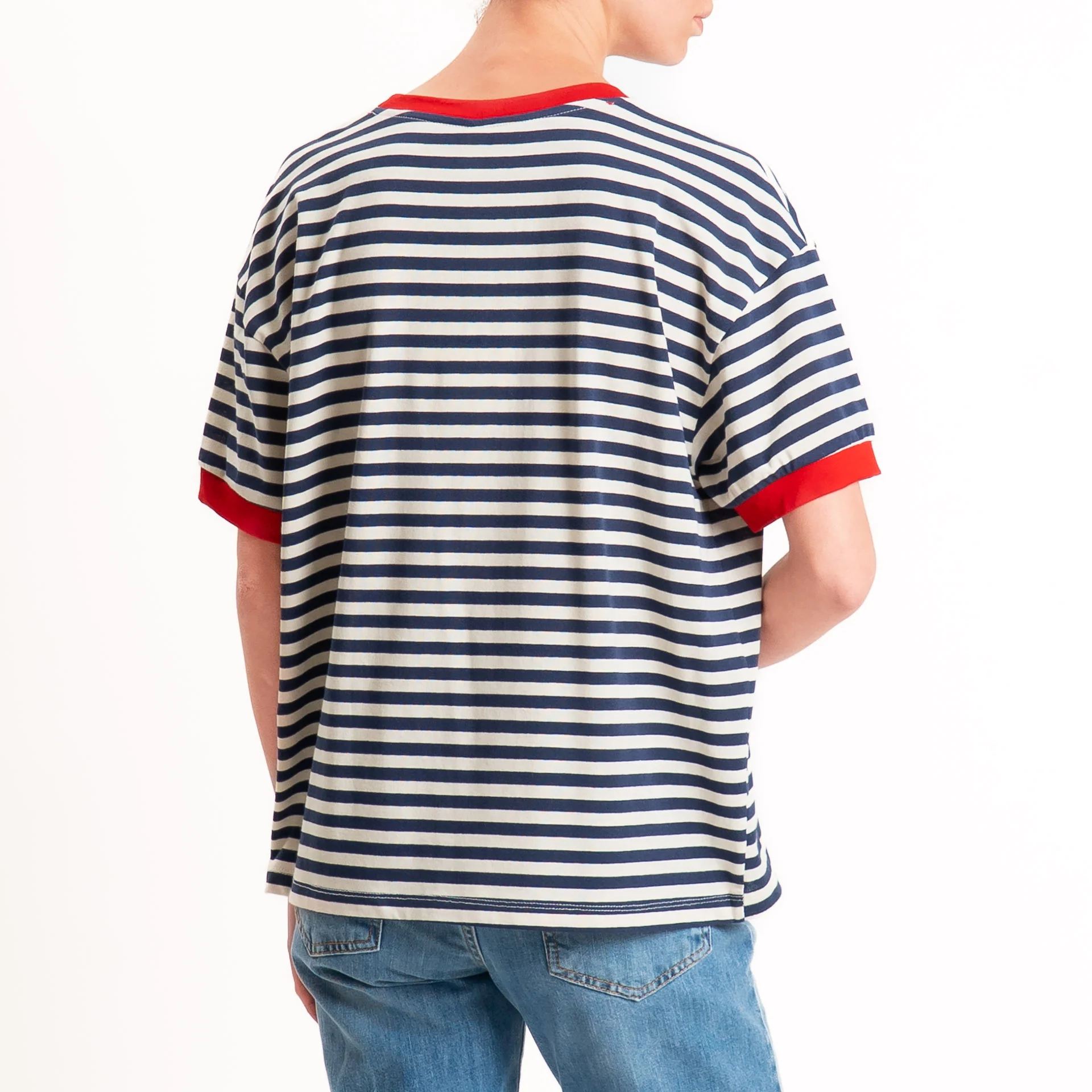 Tensione in-T-shirt in jersey a righe - rosso/blu/panna - Image 3