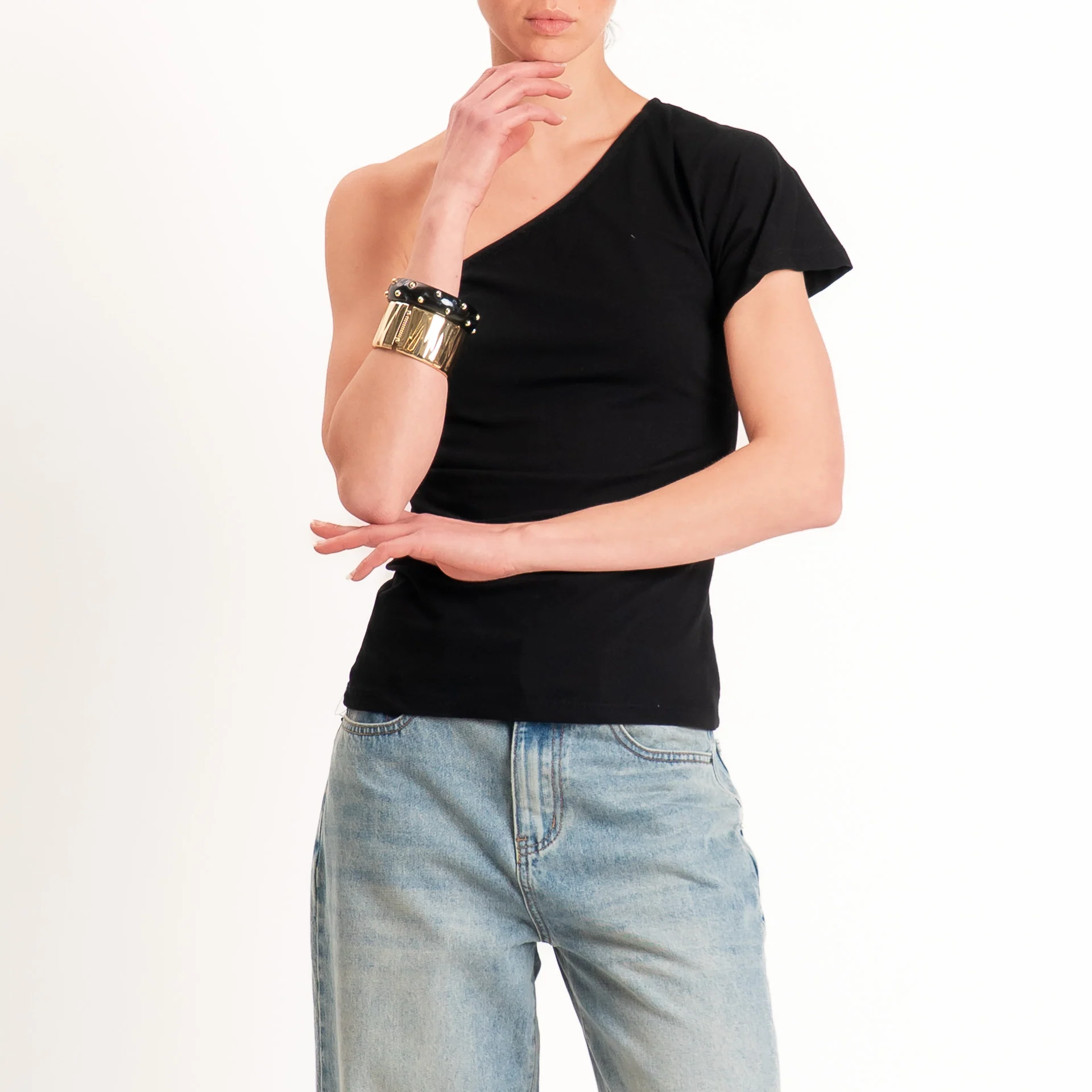 Haveone-T-shirt monospalla - nero - Image 2