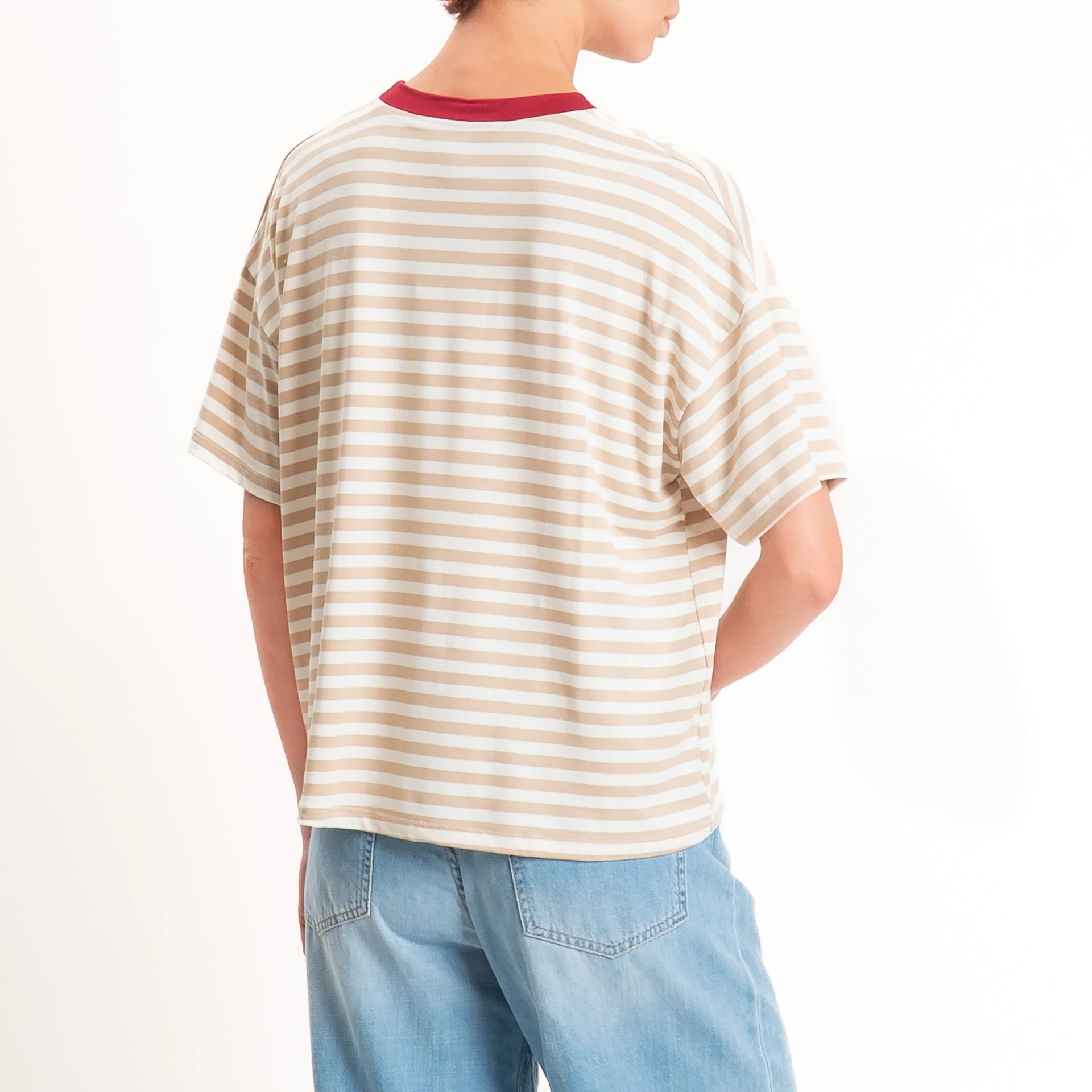 Haveone-T-shirt mezza manica a righe - india/beige/panna - Image 3