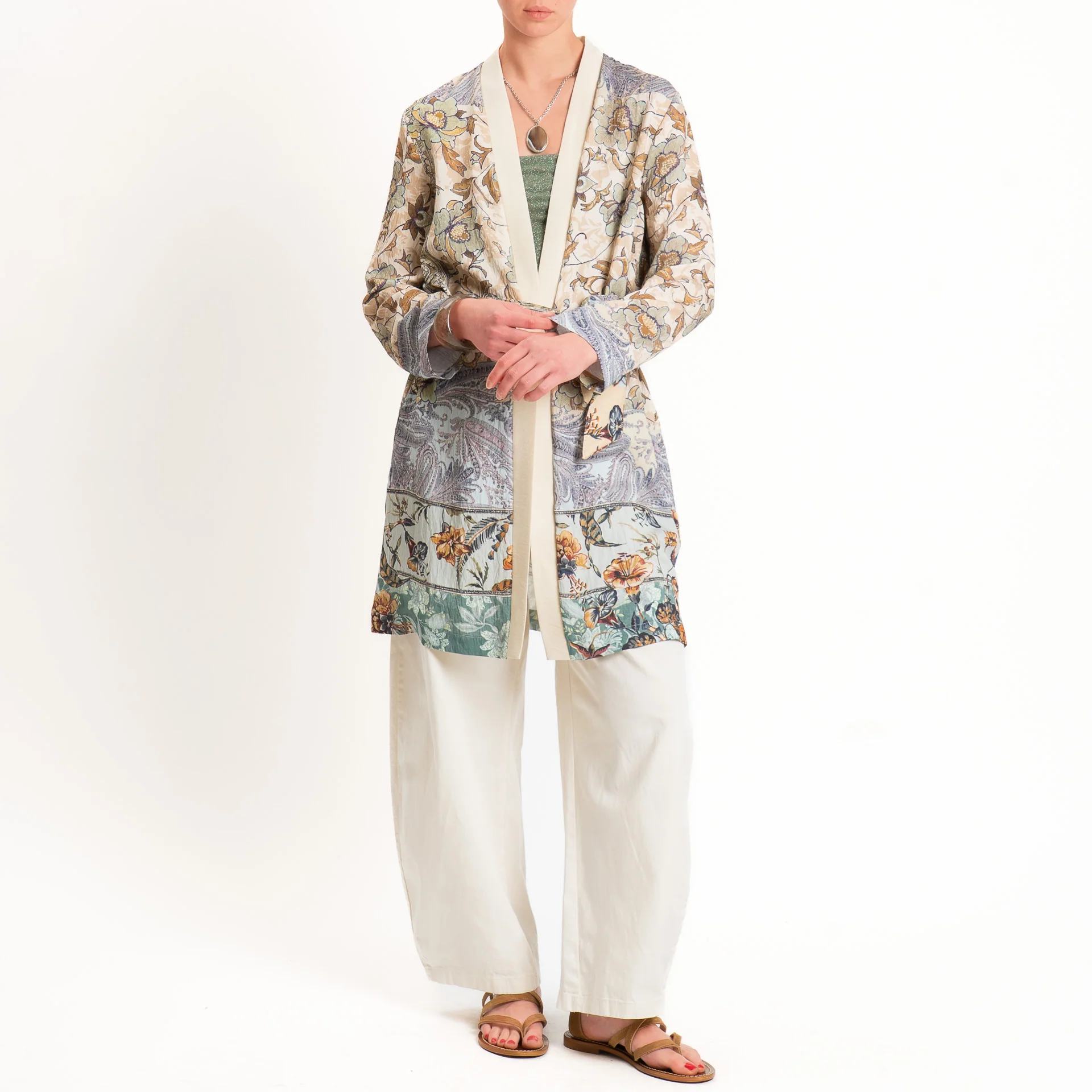 Dixie-Kimono fantasia floreale - burro/beige/salvia - Image 2