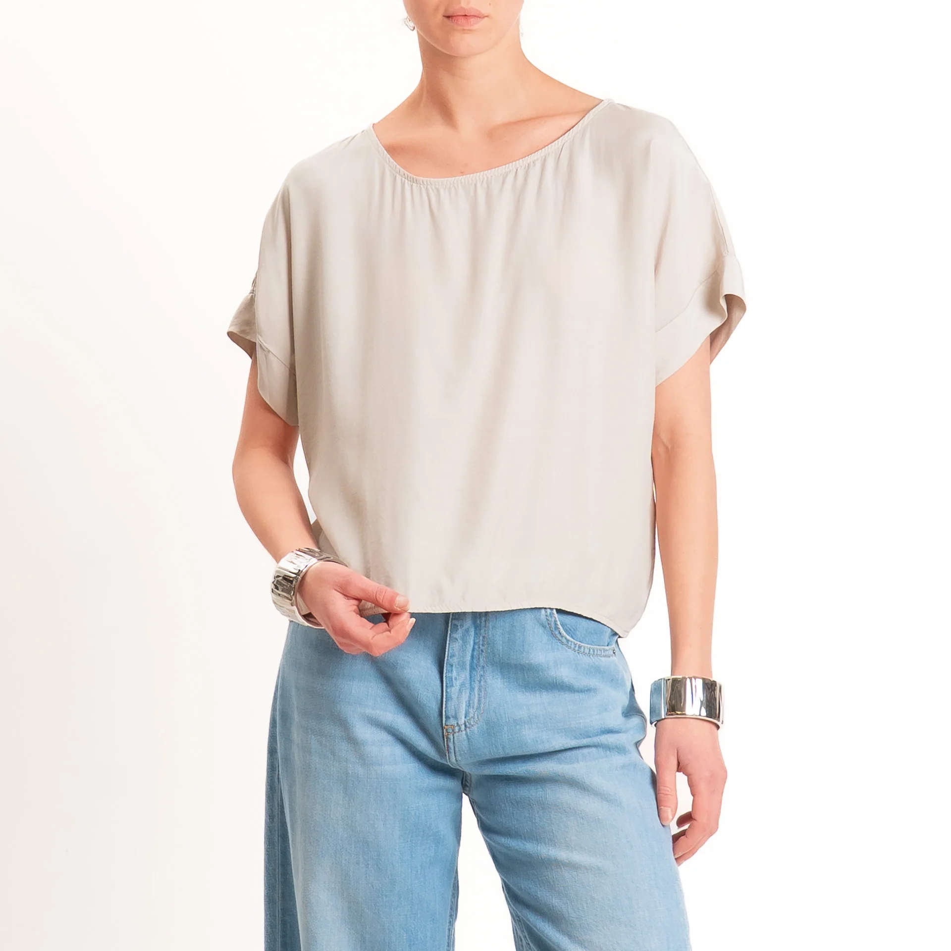 Zeroassoluto-Blusa scatolina 100% viscosa - sand - Image 2