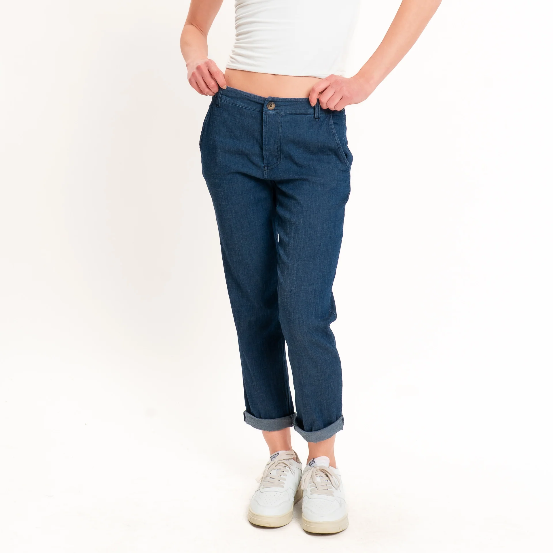 Zeroassoluto-Pantalone LOIS chino chambray leggero elasticizzato - denim - Image 8