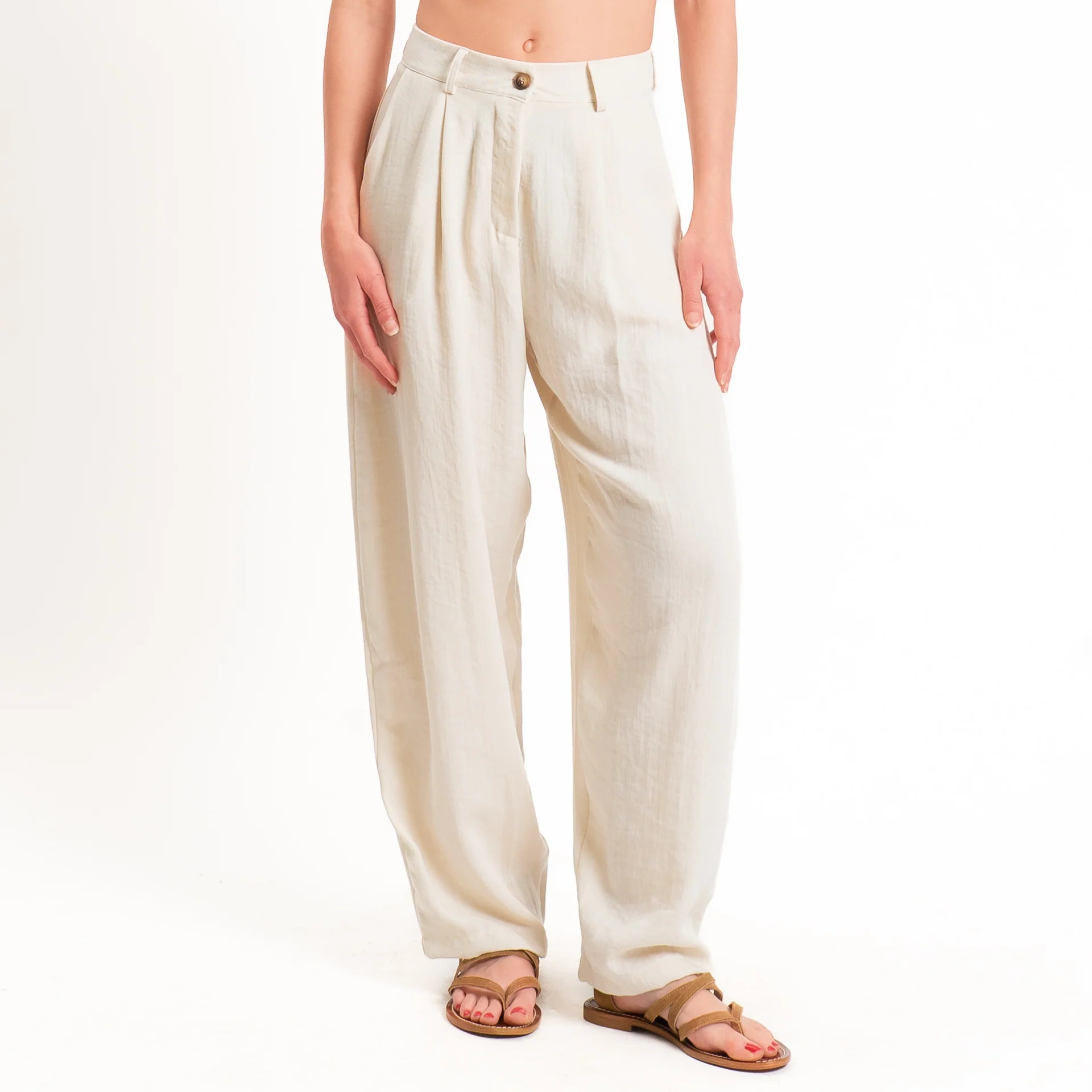 Zeroassoluto-Pantalone GENNY viscosa jacquard - burro - Image 2