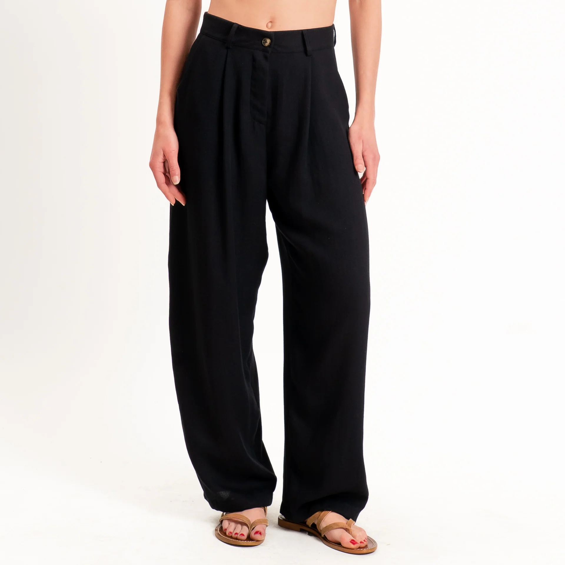 Zeroassoluto-Pantalone GENNY viscosa jacquard - nero - Image 2