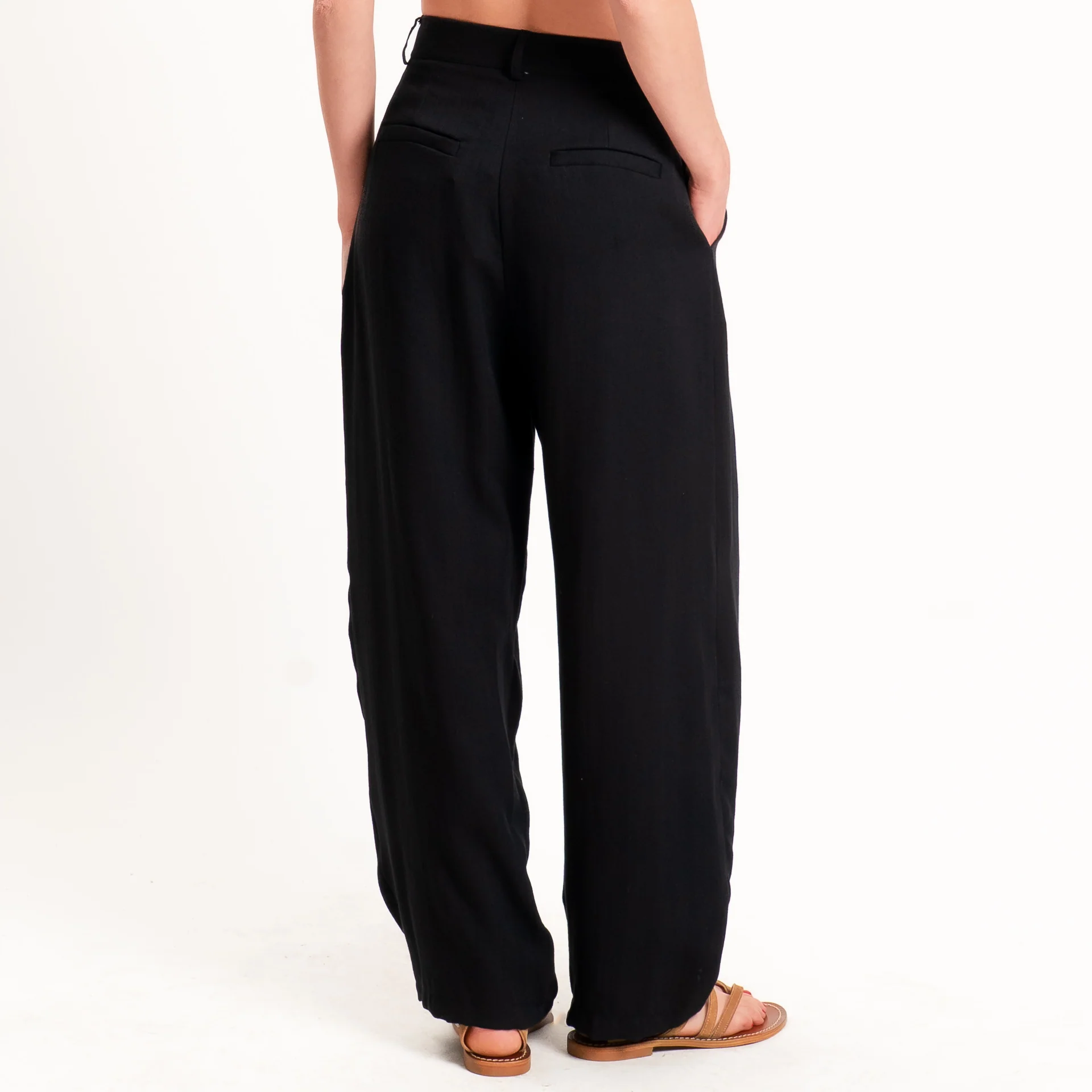 Zeroassoluto-Pantalone GENNY viscosa jacquard - nero - Image 4