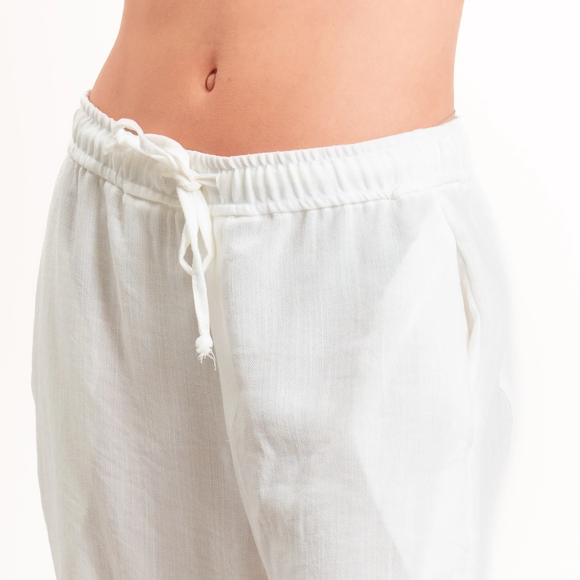 Zeroassoluto-Pantalone BARRY barrel coulisse viscosa jacquard - bianco - Image 3