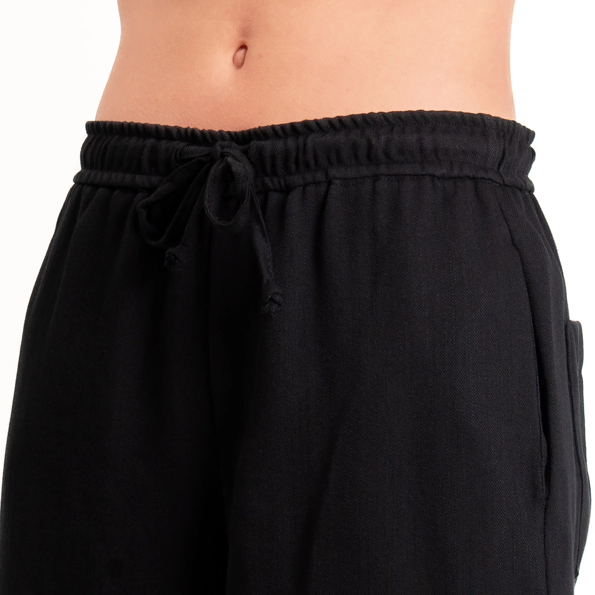 Zeroassoluto-Pantalone BARRY barrel coulisse viscosa jacquard - nero - Image 3