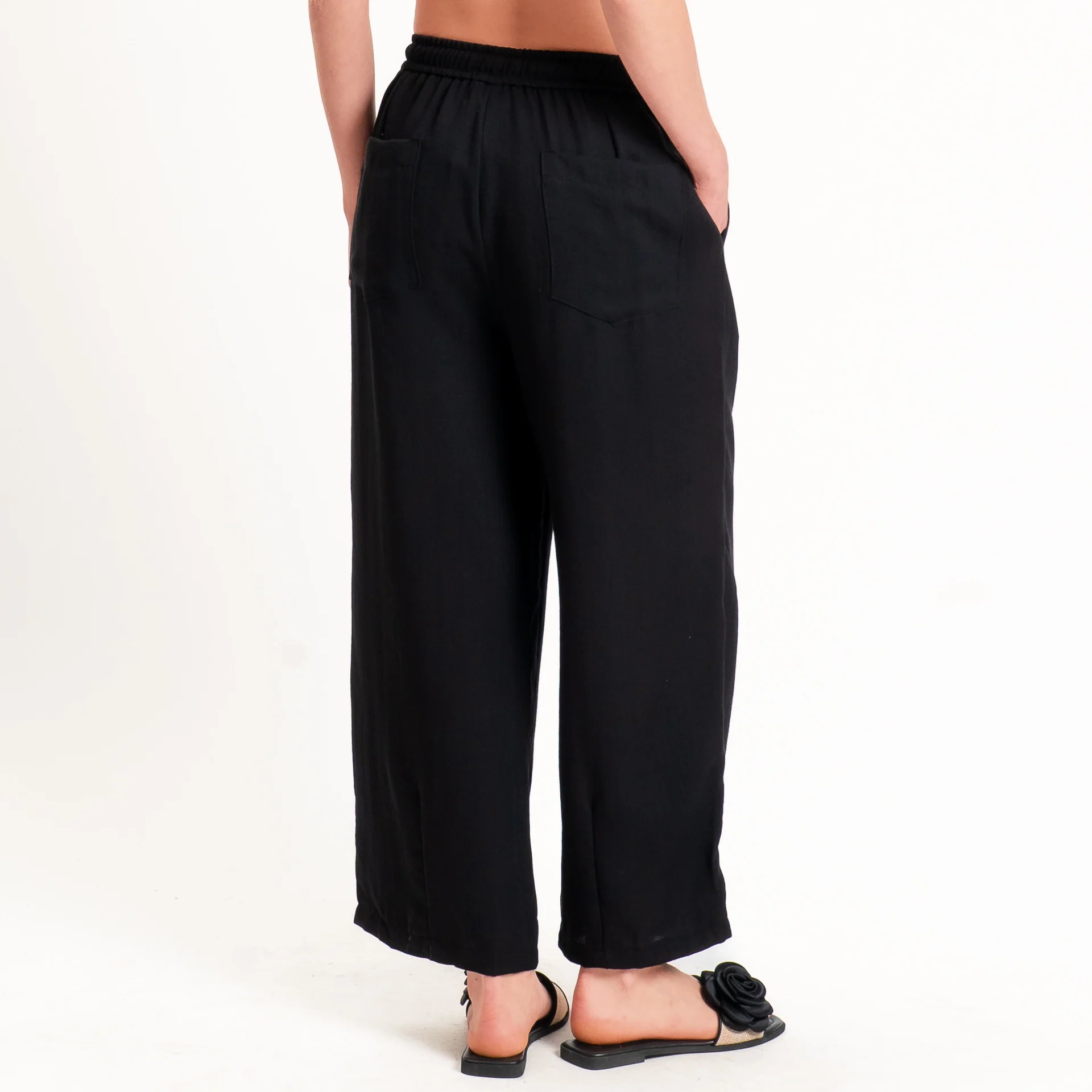 Zeroassoluto-Pantalone BARRY barrel coulisse viscosa jacquard - nero - Image 4
