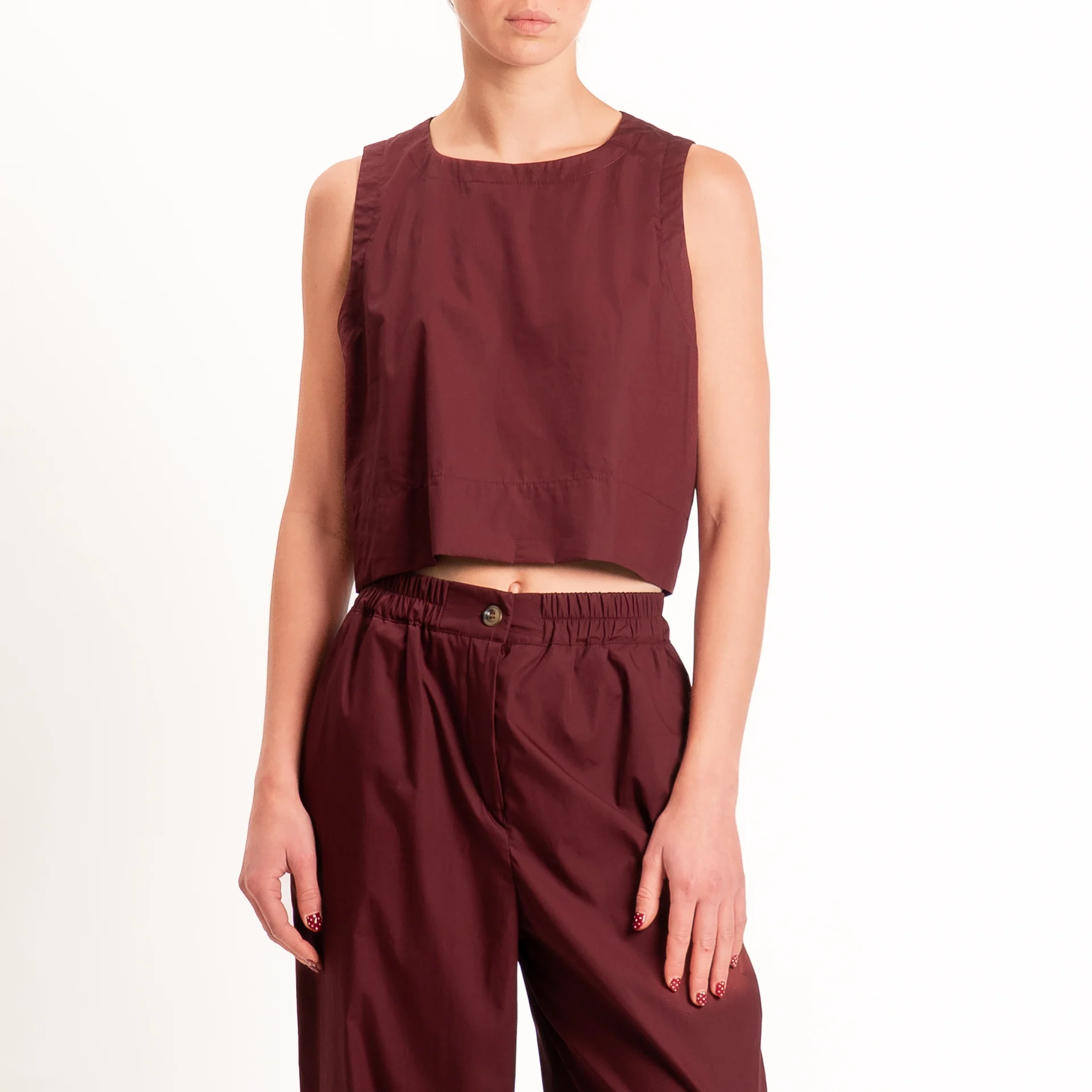 Tensione in-Gilet bottone dietro - Bordeaux - Image 2