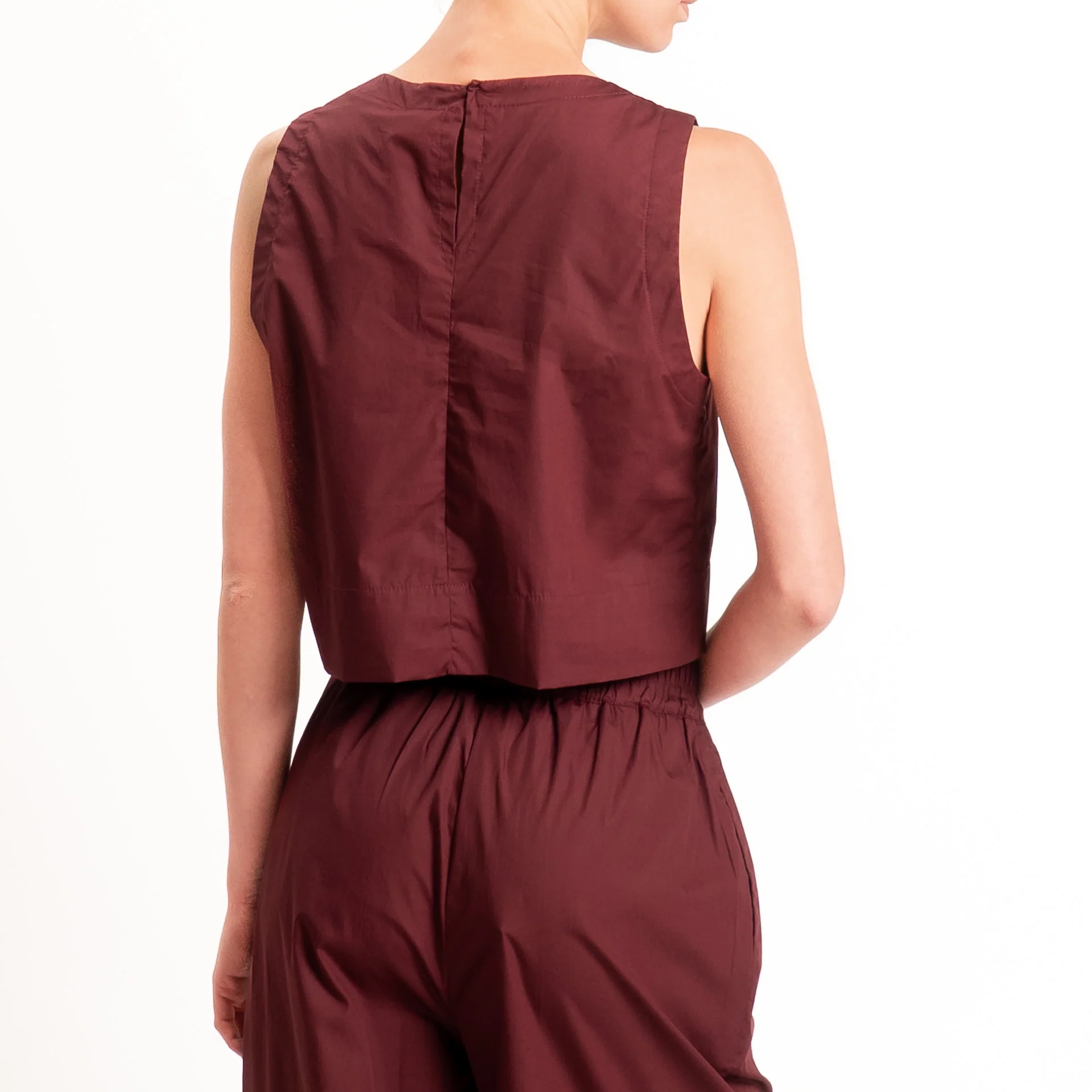 Tensione in-Gilet bottone dietro - Bordeaux - Image 3