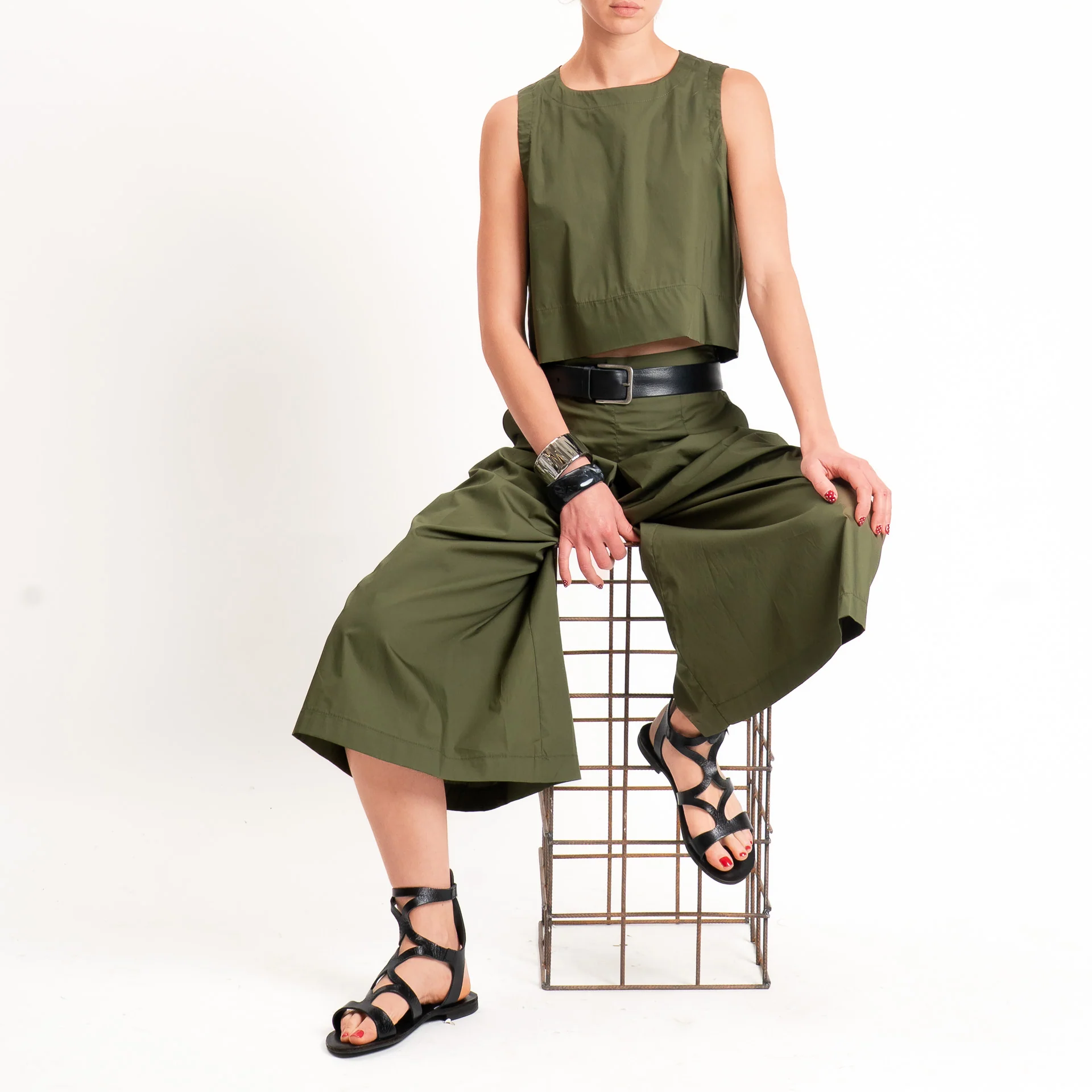 Tensione in-Gilet bottone dietro - militare