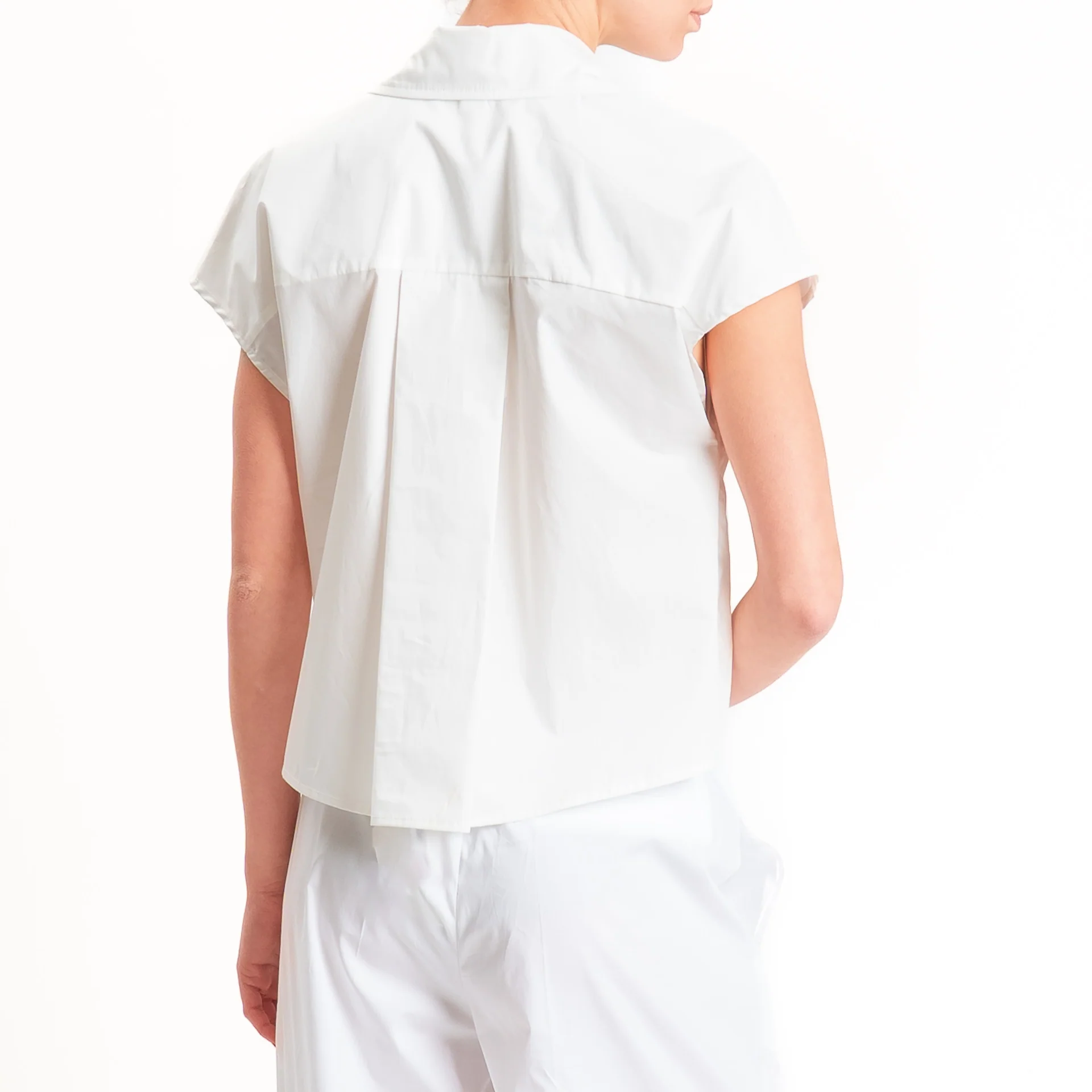 Tensione in-Camicia smanicata popeline con dettaglio strass - bianco - Image 4