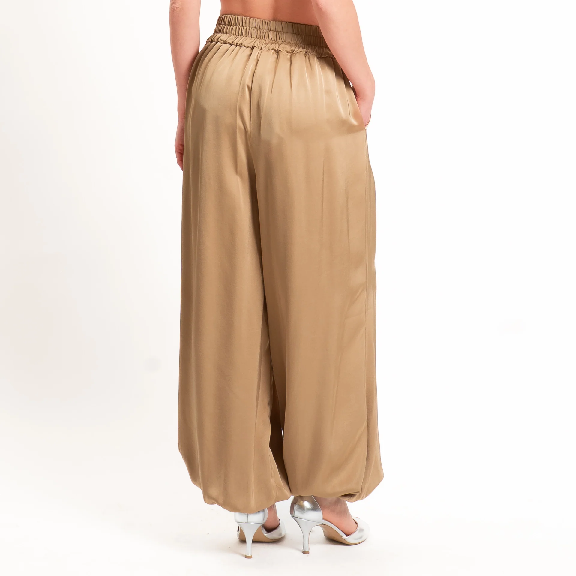 Tensione in-Pantalone balloon in satin elastico in vita - desert - Image 4