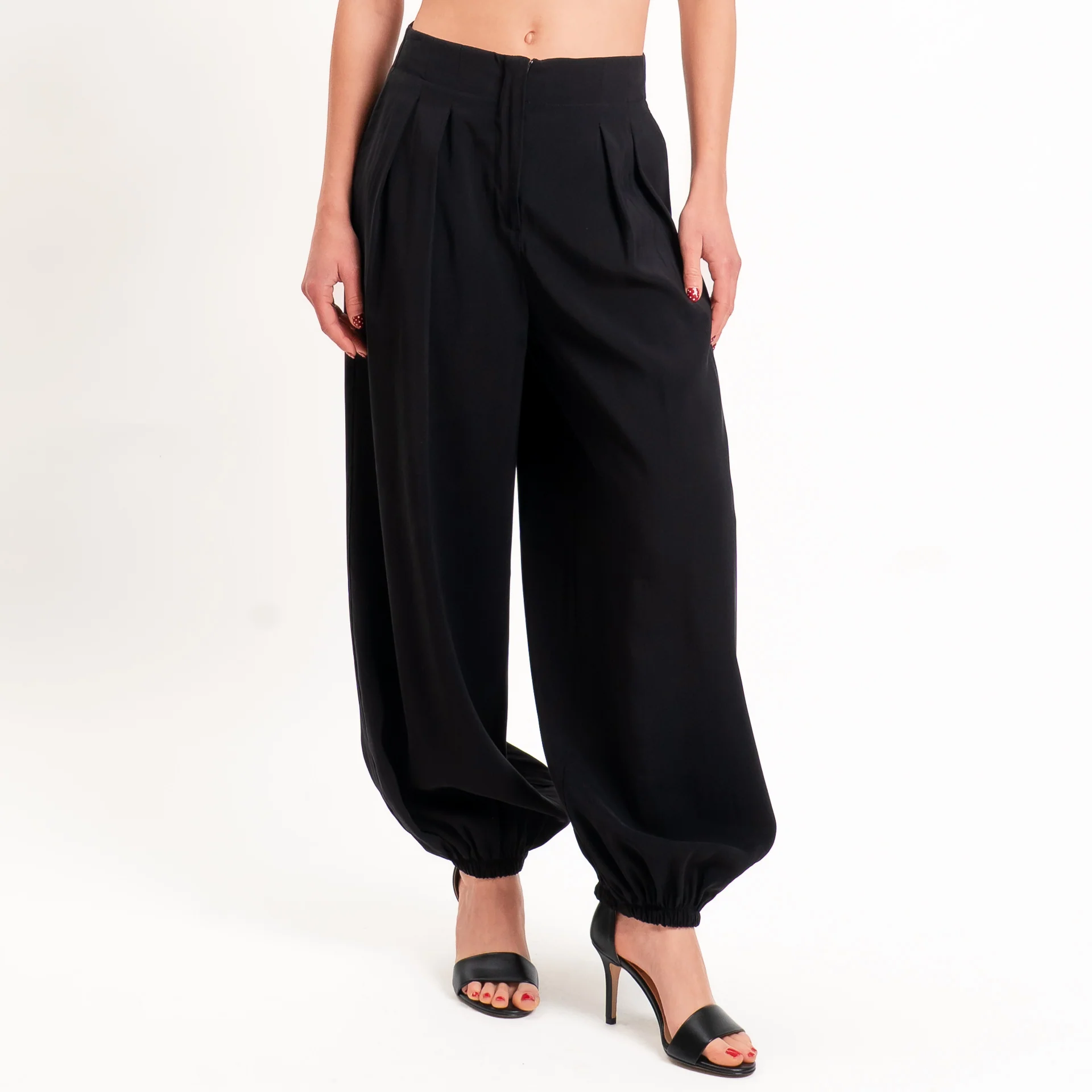 Tensione in-Pantalone balloon tessuto cupro - nero - Image 2