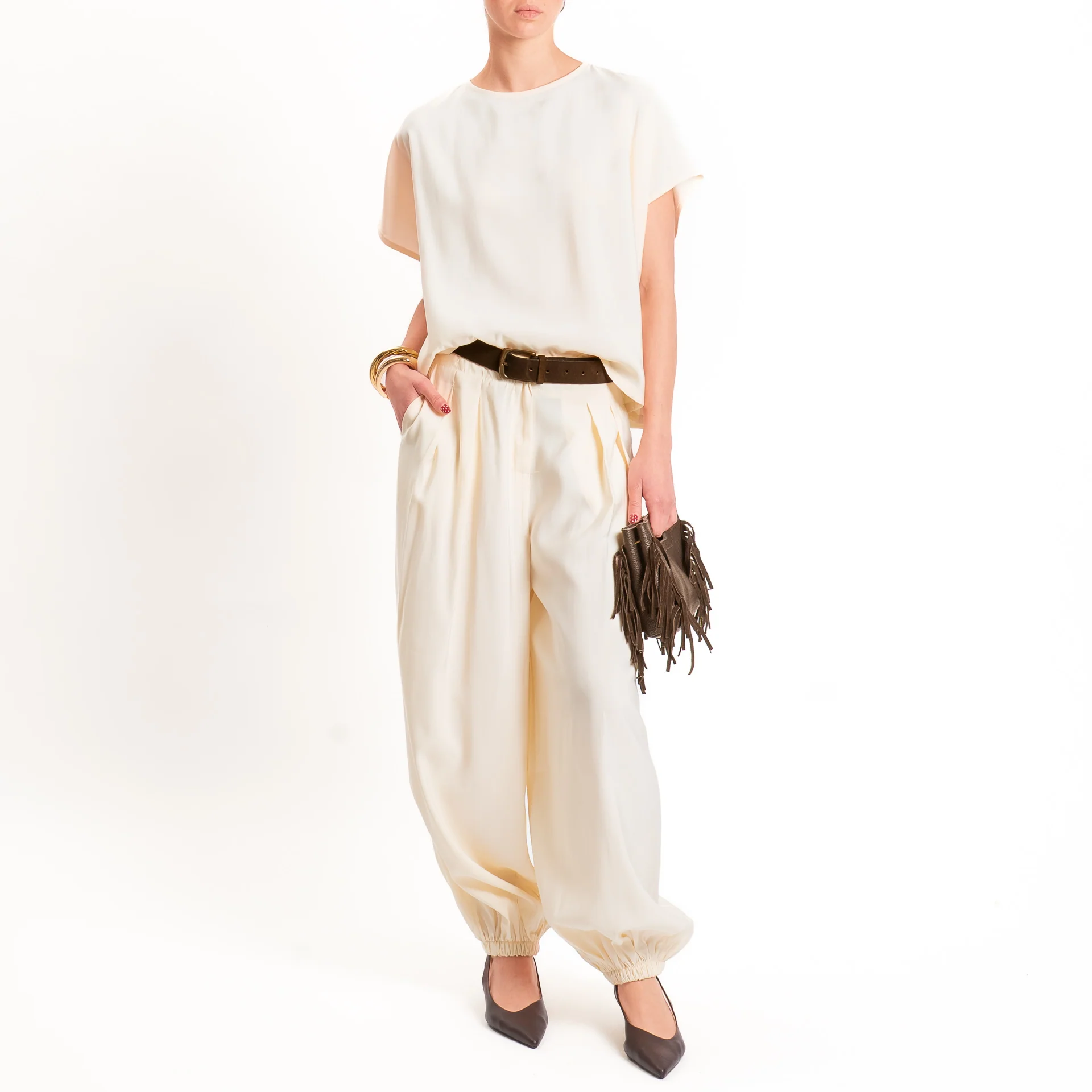 Tensione in-Blusa cupro bottone dietro - vaniglia - Image 3