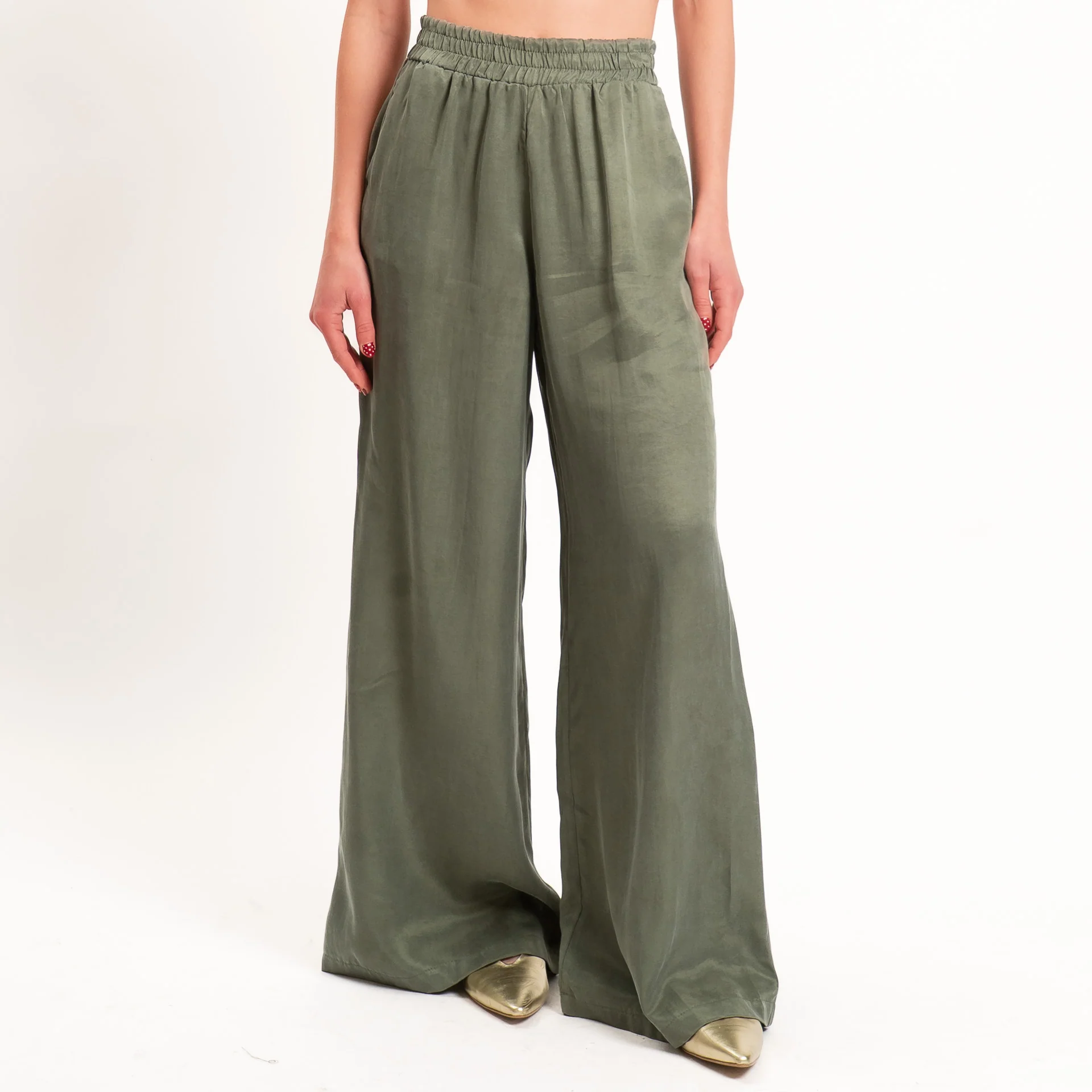 Tensione in-Completo top + pantalone tessuto cupro - militare - Image 3