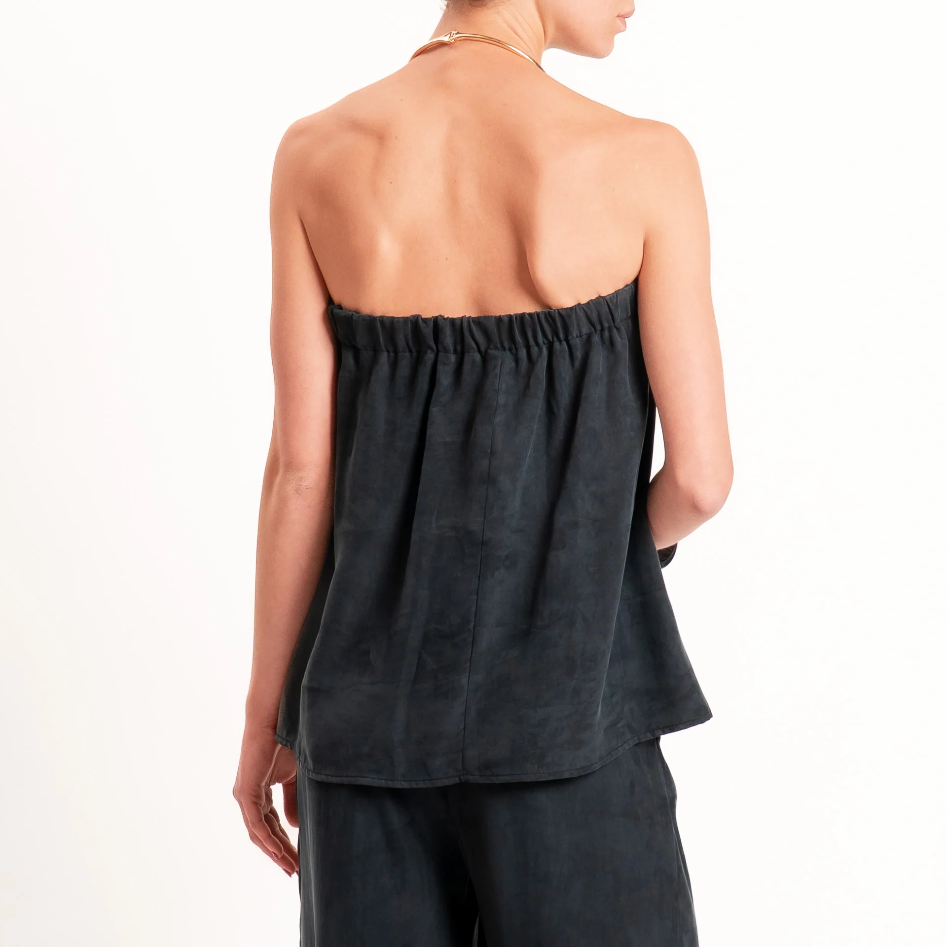 Tensione in-Completo top + pantalone tessuto cupro - nero - Image 4