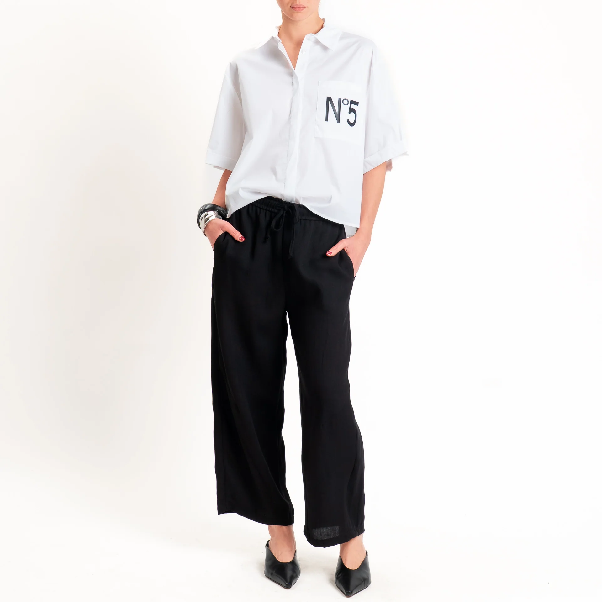 Tensione in-Camicia taschino n5 - bianco/nero