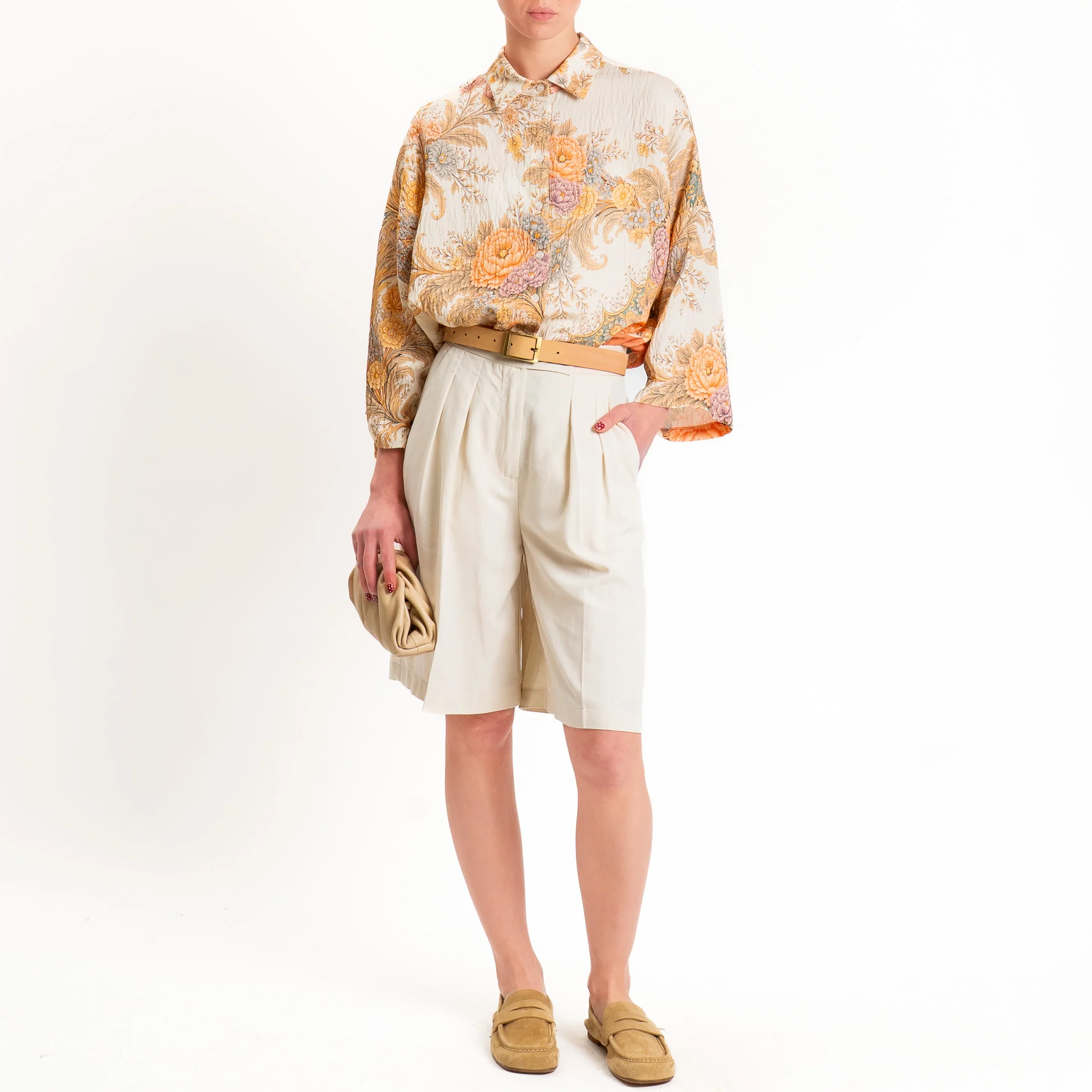 Dixie-Camicia fantasia floreale - sand/orange/beige