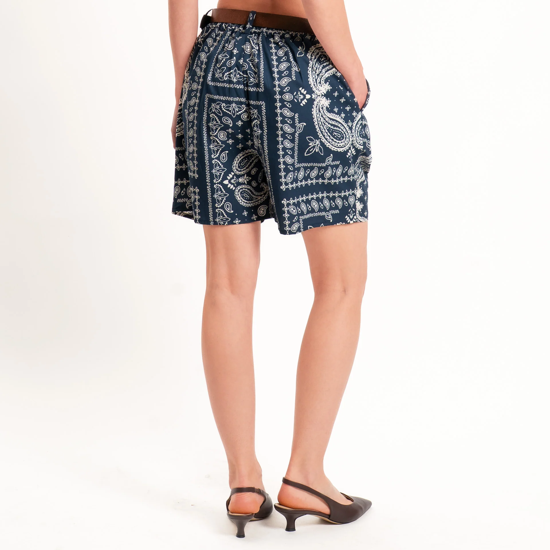 Dixie-Shorts fantasia bandana elastico dietro - blu - Image 3