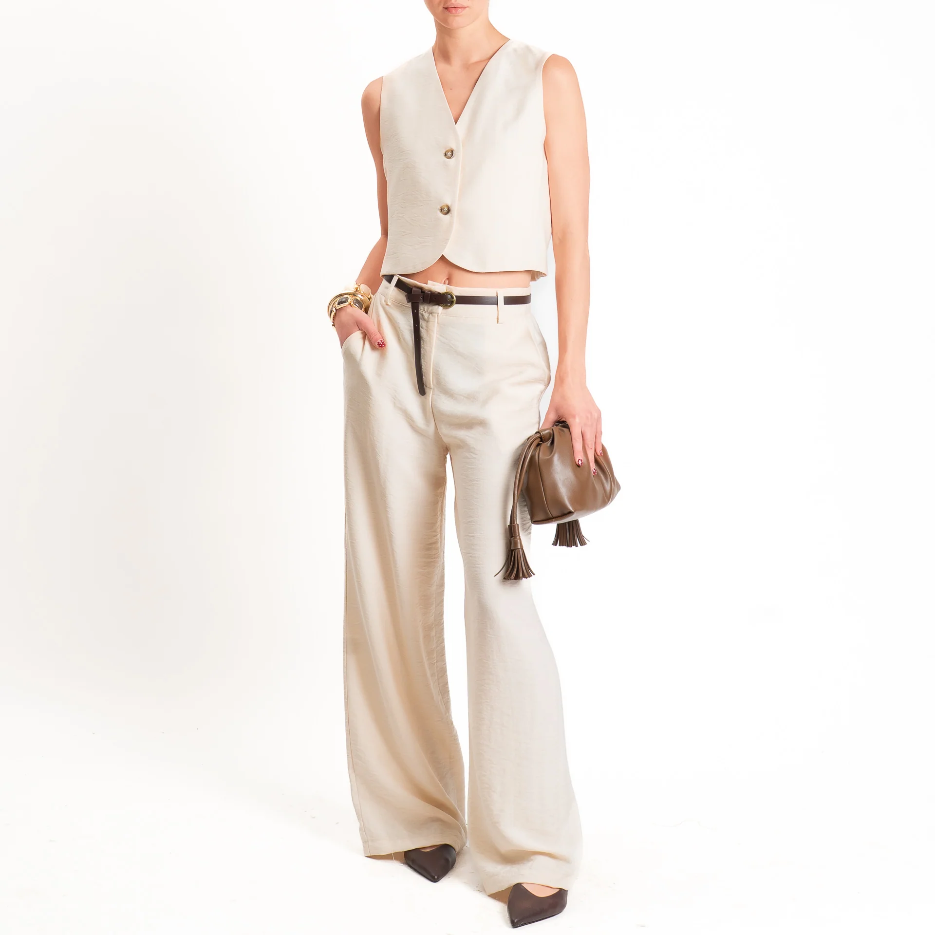 Haveone-Completo gilet + pantalone - burro