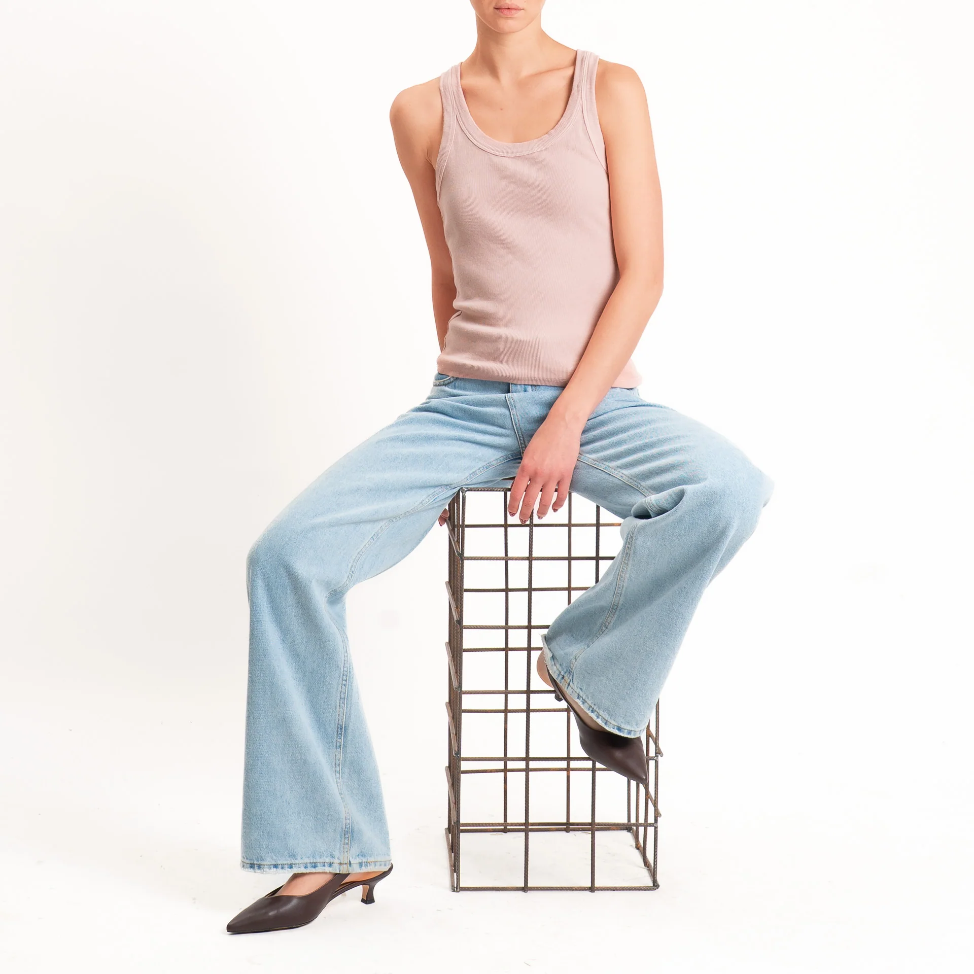 Haveone-Top a costine - cipria