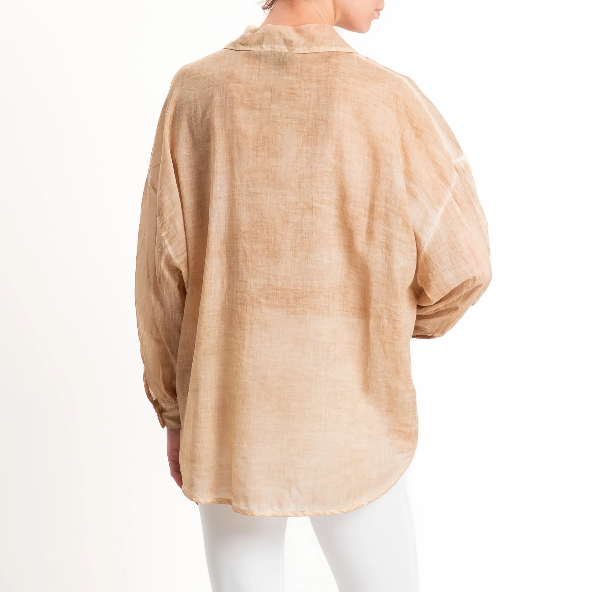 Haveone-Camicia mussola tie dye - nocciola - Image 6