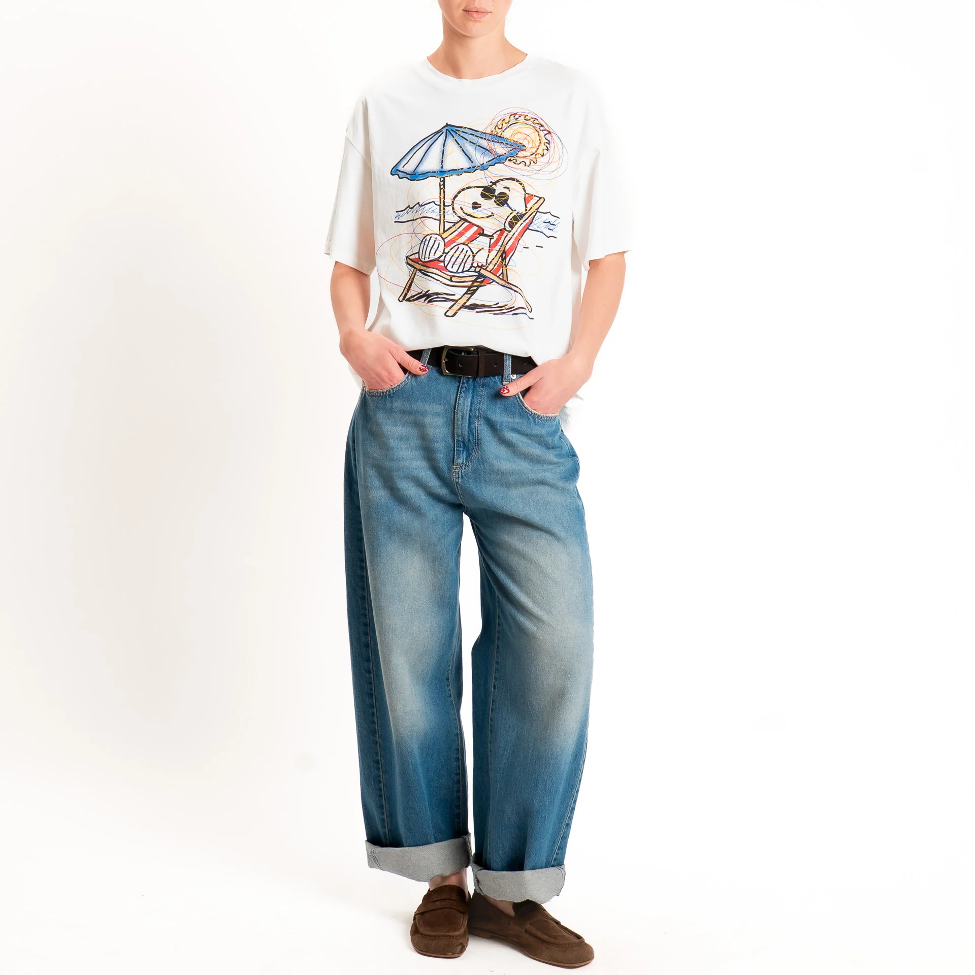 Souvenir-T-shirt Snoopy - bianco