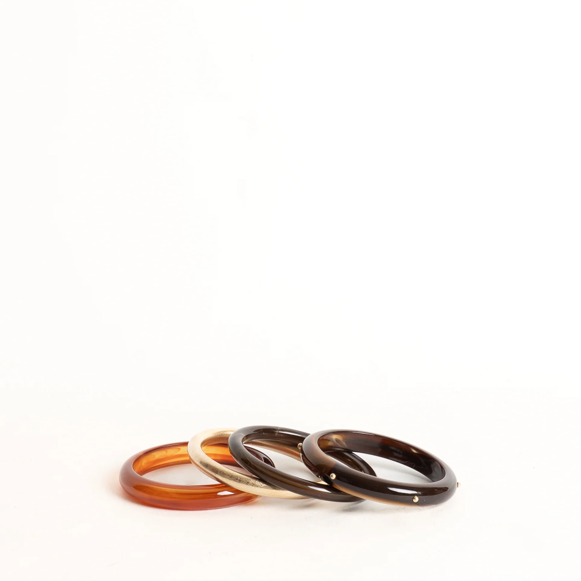 W by Whitemood-Set bracciali rigidi - brown/ambra/gold - Image 2