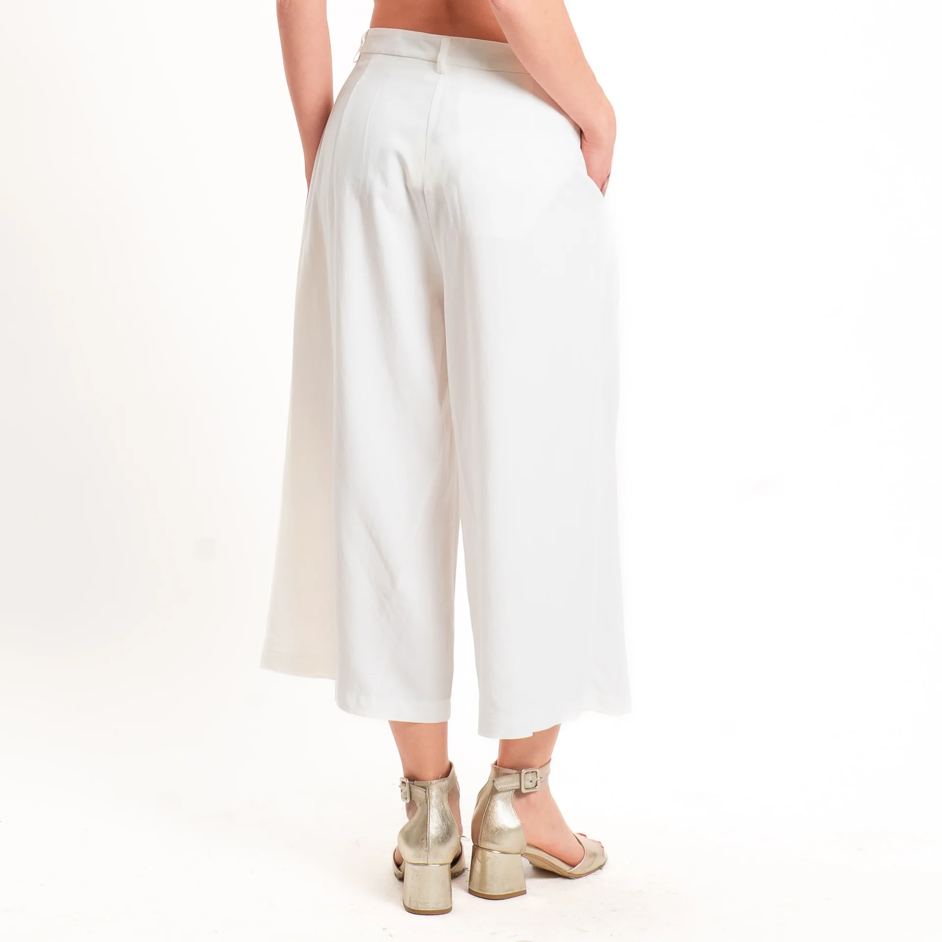 Vicolo-Completo top + pantalone misto lino - bianco - Image 5