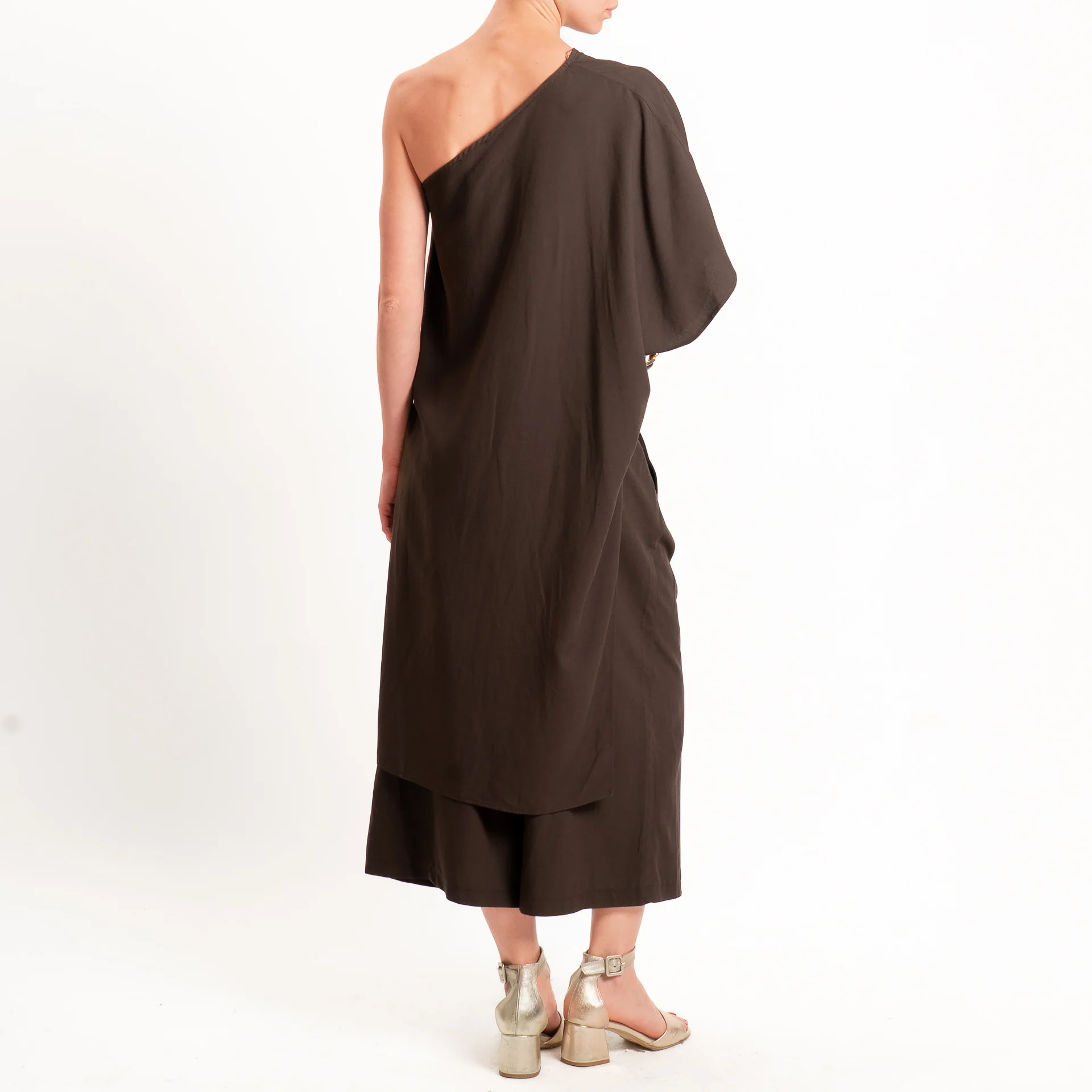 Vicolo-Completo top + pantalone misto lino - moro - Image 4