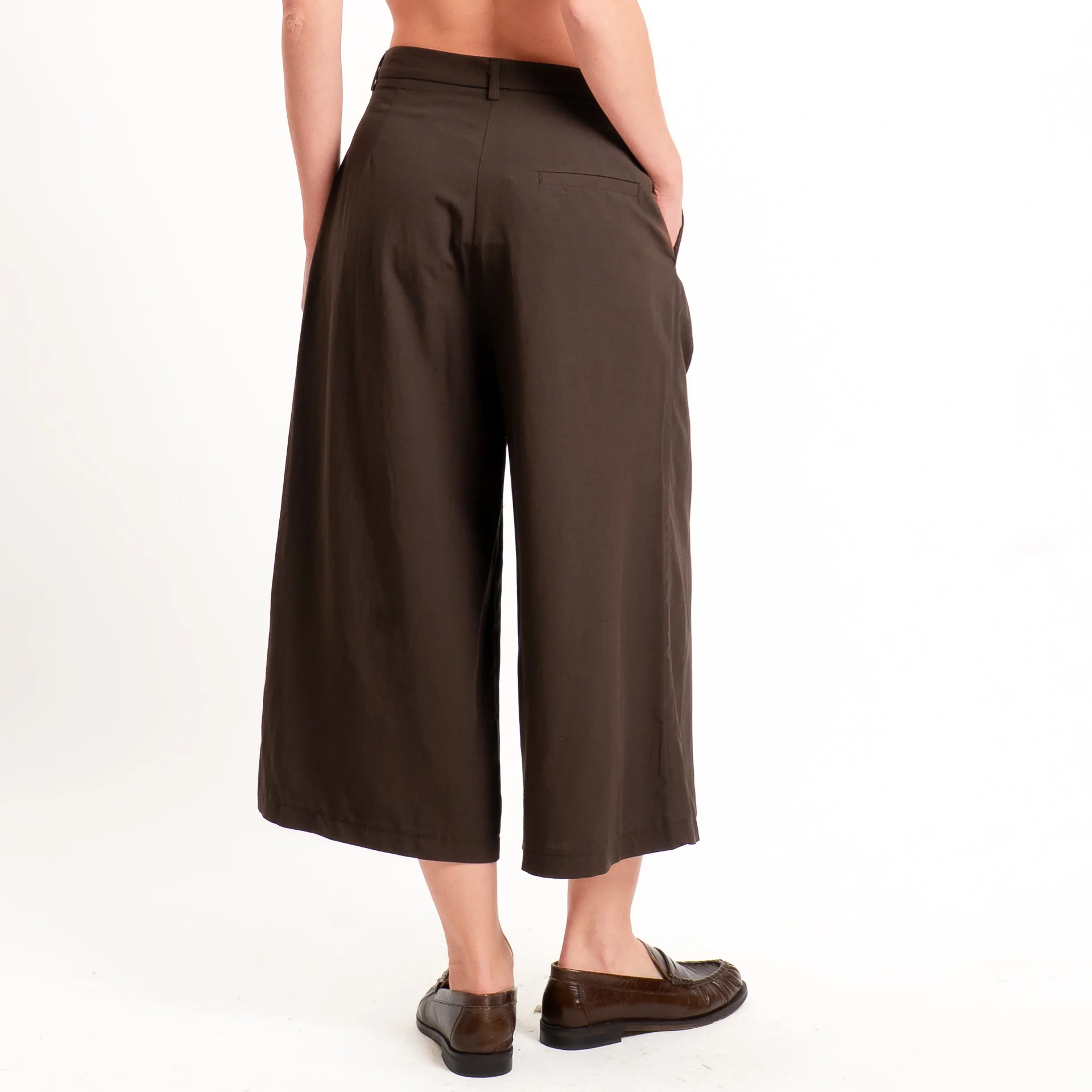 Vicolo-Completo top + pantalone misto lino - moro - Image 5